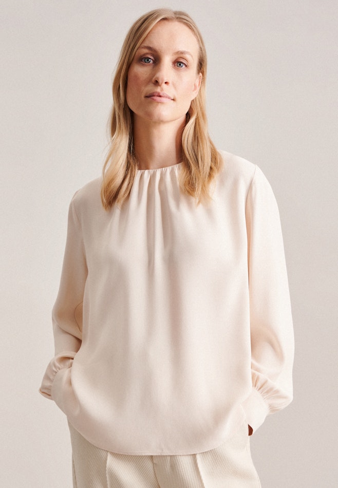 3/4-sleeve Crepe Shirt Blouse in Ecru | Seidensticker online shop