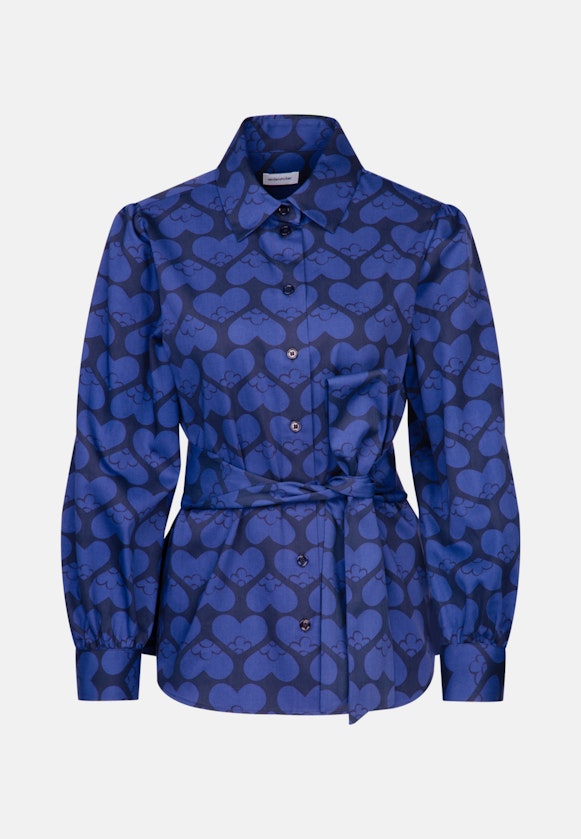 Long sleeve Satin Shirt Blouse in Dark Blue |  Seidensticker Onlineshop