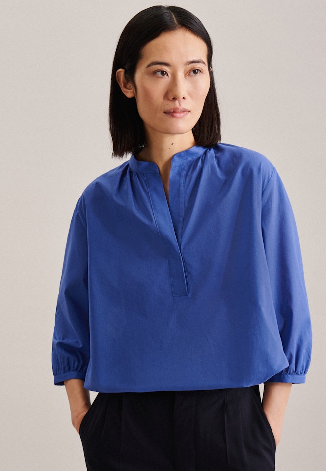 3/4-sleeve Voile Tunic in Medium Blue | Seidensticker online shop