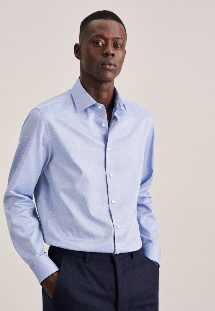 Herren Twill Business Hemd in X-Slim mit Kentkragen hellblau | Seidensticker | Klassische Hemden