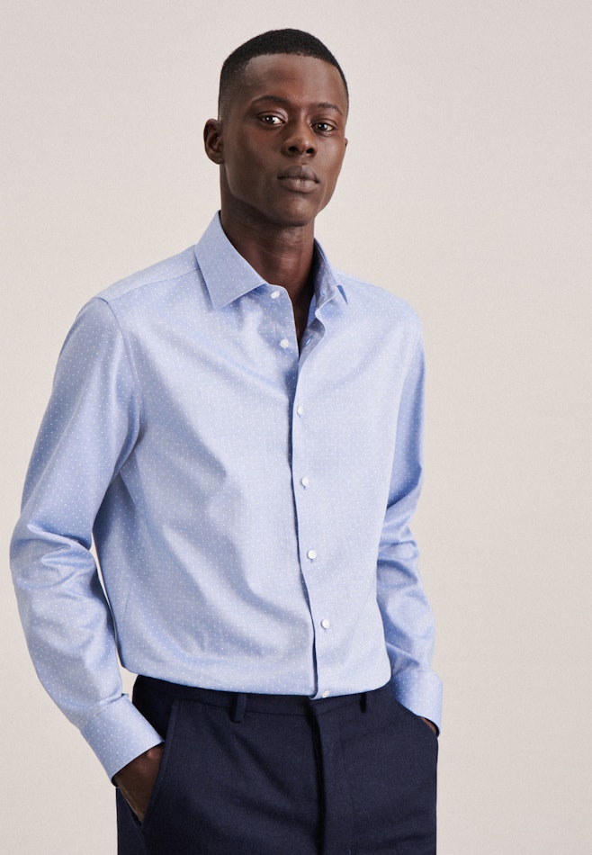 Chemise Business X-Slim Twill (sergé) Col Kent dans Bleu Clair | Boutique en ligne Seidensticker