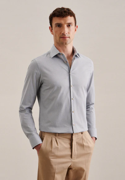 Slim Business Hemd Druck in Braun |  Seidensticker Onlineshop