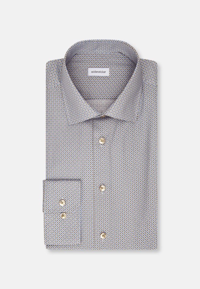 Slim Business Hemd Druck in Braun | Seidensticker Onlineshop