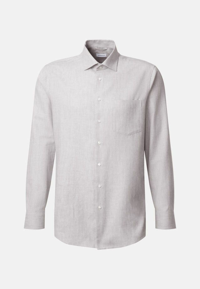 Easy-iron Herringbone pattern Business Shirt in Regular with Kent-Collar in Grey |  Seidensticker Onlineshop