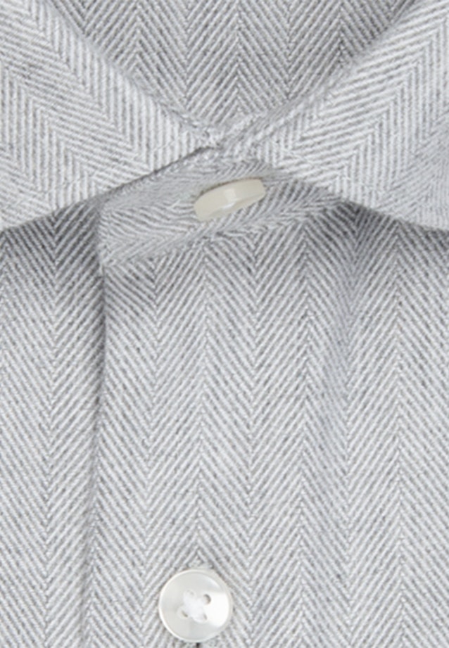 Easy-iron Herringbone pattern Business Shirt in Slim with Kent-Collar in Grey |  Seidensticker Onlineshop