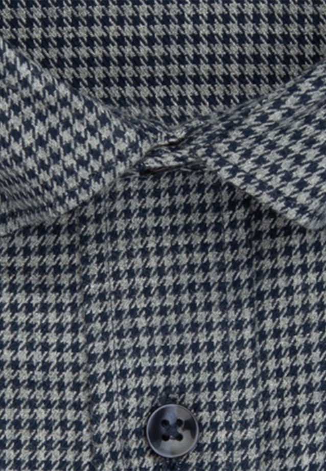 Easy-iron Pepita Business overhemd in X-Slim with Button-Down-Kraag in Donkerblauw |  Seidensticker Onlineshop