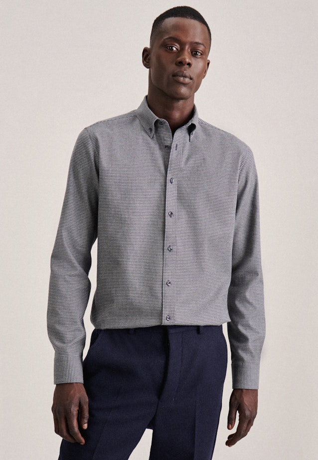 X-Slim Business Hemd Karo in Dunkelblau |  Seidensticker Onlineshop
