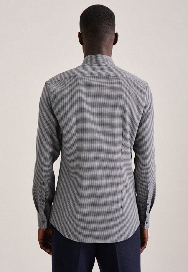 Easy-iron Pepita Business Shirt in X-Slim with Button-Down-Collar in Dark Blue | Seidensticker Onlineshop