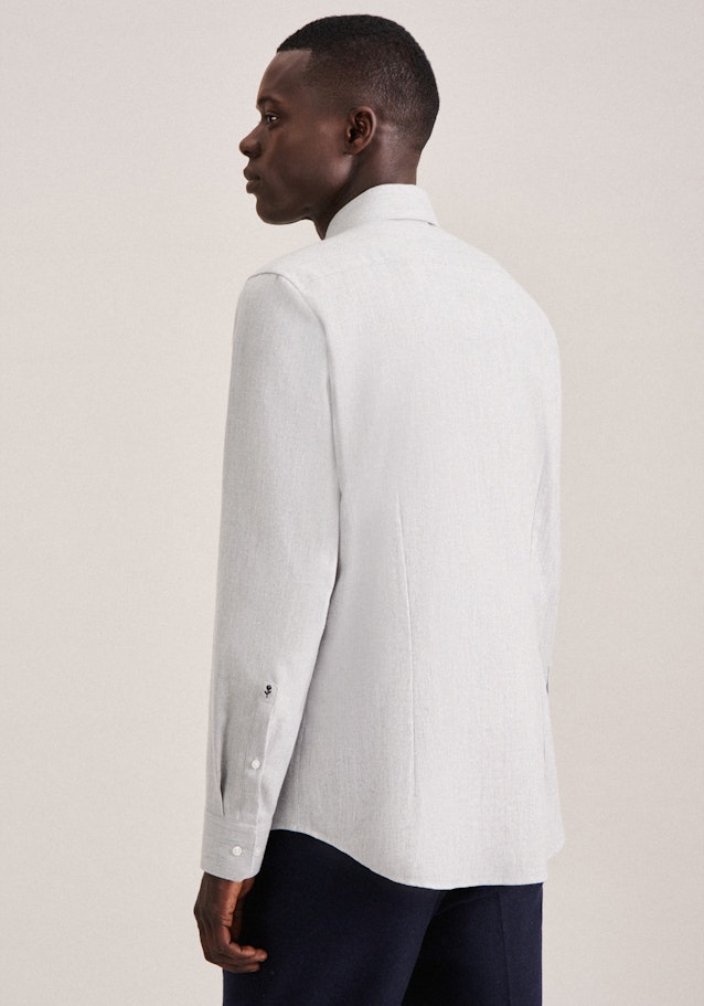 Easy-iron Herringbone pattern Business Shirt in X-Slim with Kent-Collar in Grey | Seidensticker Onlineshop