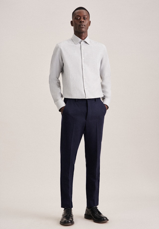 Easy-iron Herringbone pattern Business Shirt in X-Slim with Kent-Collar in Grey |  Seidensticker Onlineshop