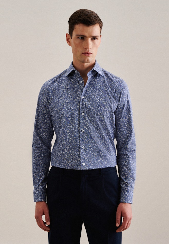 Slim Business shirt Floral in Light Blue | Seidensticker online shop