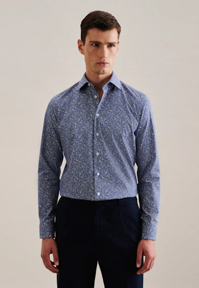 Slim Business Hemd Floral in Hellblau |  Seidensticker Onlineshop