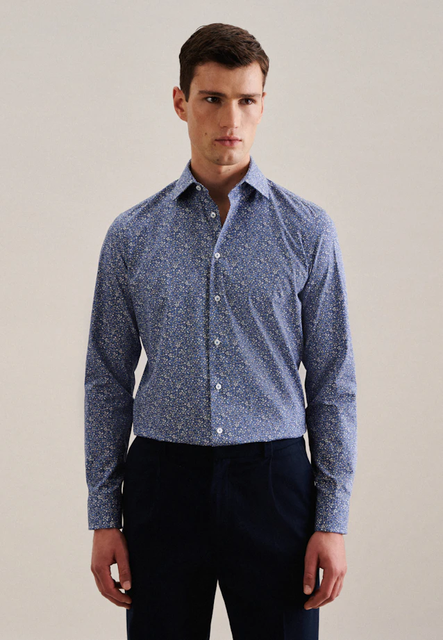 Slim Business Hemd Floral in Hellblau |  Seidensticker Onlineshop