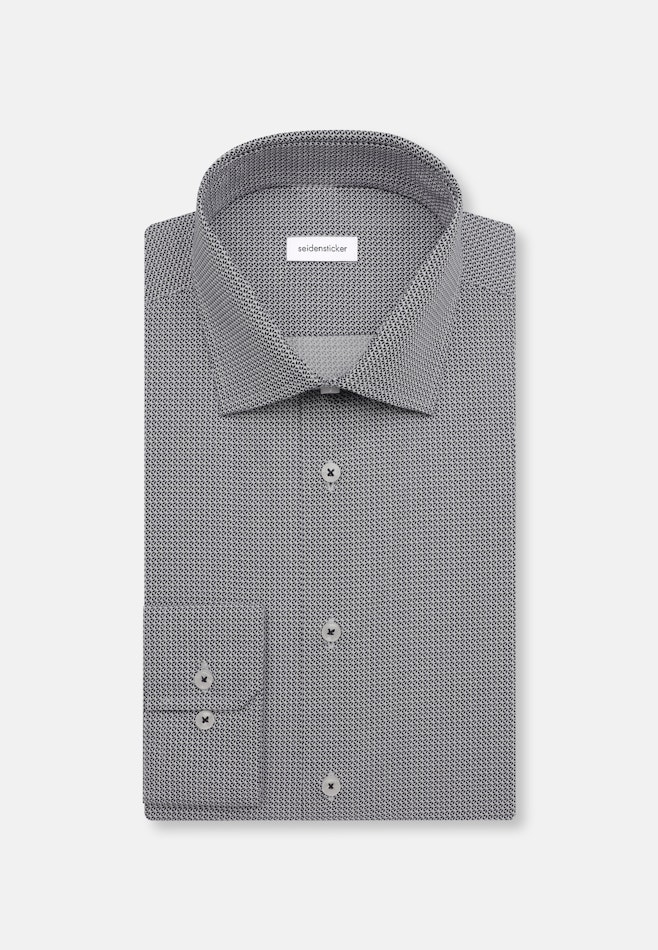 Slim Business Hemd Druck in Mittelblau | Seidensticker Onlineshop