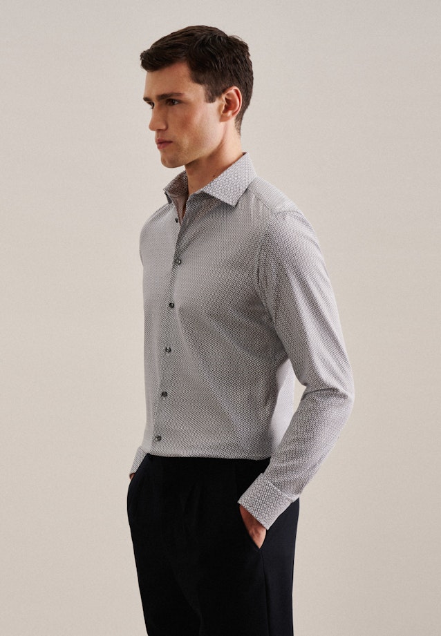 Business Shirt in Slim with Kent-Collar in Grey |  Seidensticker Onlineshop