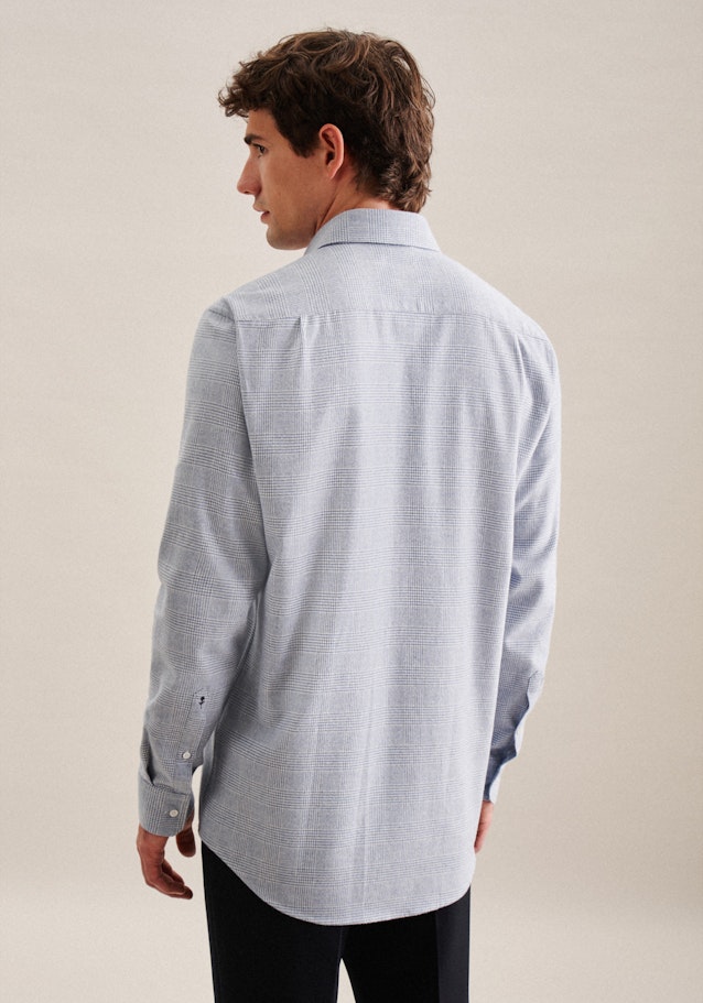 Flannel shirt in Regular with Kent-Collar in Light Blue | Seidensticker Onlineshop