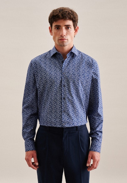 Regular Business shirt Paisley in Medium Blue |  Seidensticker Onlineshop