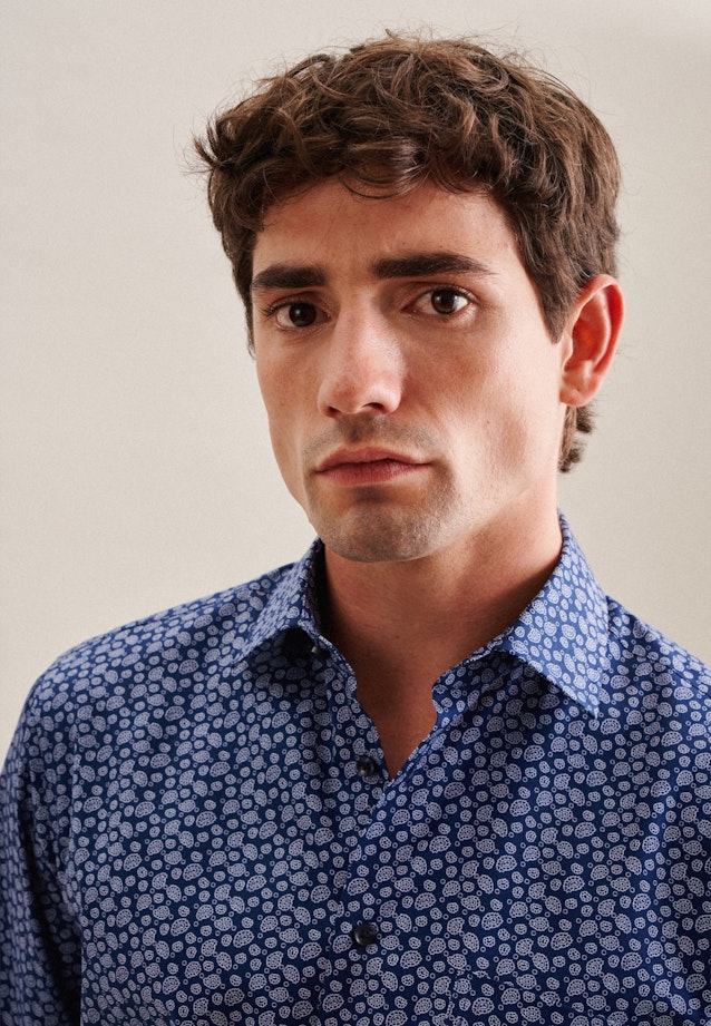 Regular Chemise d'affaires Paisley in Bleu Moyen |  Seidensticker Onlineshop