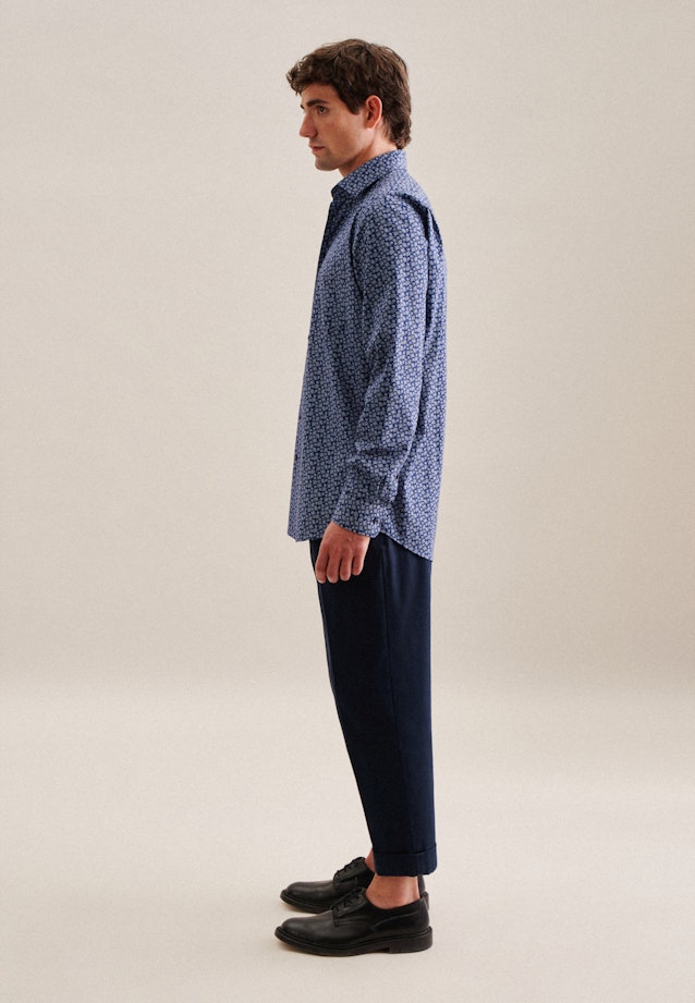 Regular Chemise d'affaires Paisley in Bleu Moyen |  Seidensticker Onlineshop