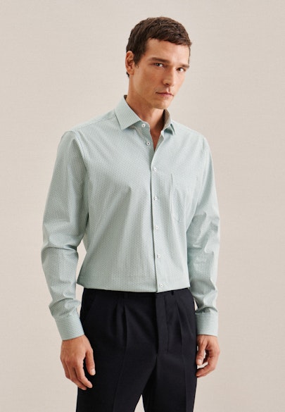 Regular Business shirt Print in Green |  Seidensticker Onlineshop