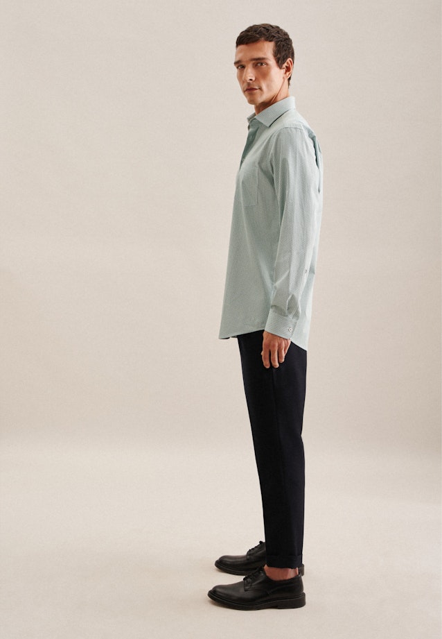 Regular Business Hemd Druck in Grün |  Seidensticker Onlineshop