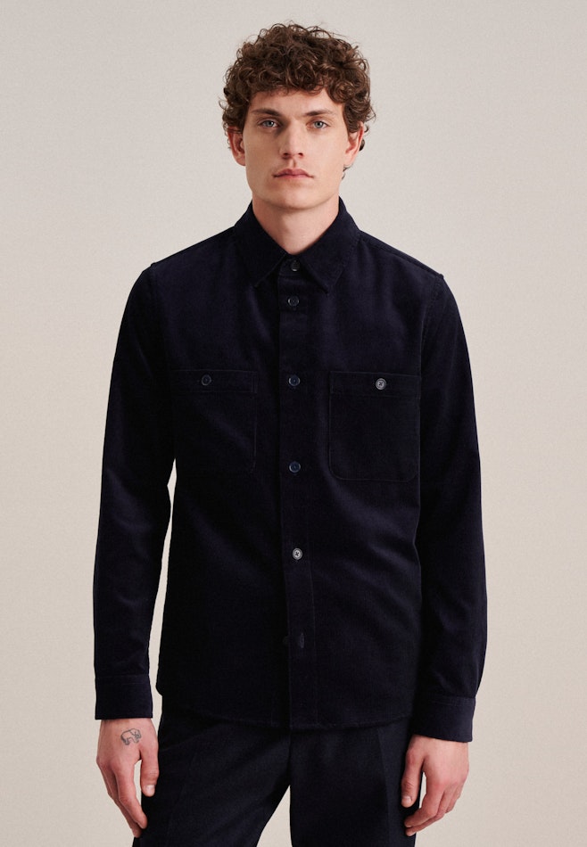 Collar Overshirt in Dark Blue | Seidensticker online shop