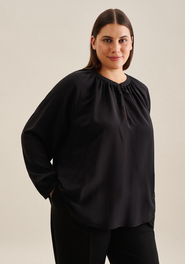 Curvy Blouse À Enfiler Regular Manche Longue in Noir |  Seidensticker Onlineshop