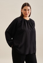 Grande taille Crew Neck Slip Over Blouse in Black |  Seidensticker Onlineshop