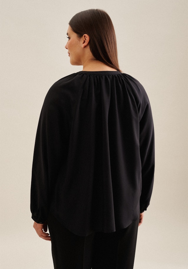 Grande taille Crew Neck Slip Over Blouse in Black |  Seidensticker Onlineshop