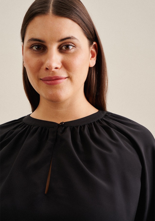 Curvy Blouse À Enfiler Regular Manche Longue in Noir |  Seidensticker Onlineshop