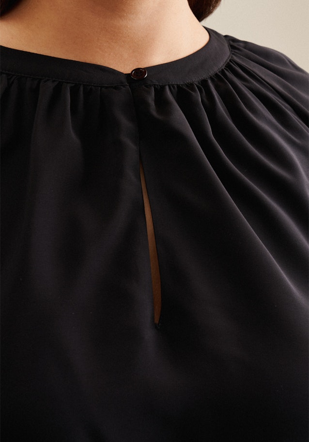 Grande taille Crew Neck Slip Over Blouse in Black |  Seidensticker Onlineshop