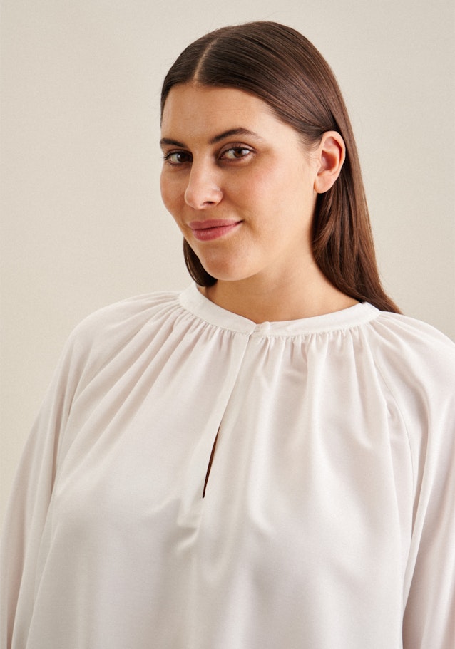 Grande taille Ronde Hals Overgooi-Blouse in Ecru |  Seidensticker Onlineshop