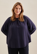 Grande taille Crew Neck Slip Over Blouse in Dark Blue |  Seidensticker Onlineshop