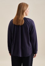 Grande taille Crew Neck Slip Over Blouse in Dark Blue |  Seidensticker Onlineshop