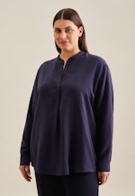 Grande taille Collar Slip Over Blouse in Dark Blue |  Seidensticker Onlineshop