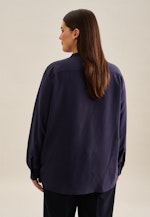 Grande taille Collar Slip Over Blouse in Dark Blue |  Seidensticker Onlineshop