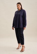 Grande taille Collar Slip Over Blouse in Dark Blue |  Seidensticker Onlineshop