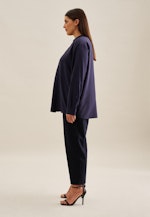 Grande taille Collar Slip Over Blouse in Dark Blue |  Seidensticker Onlineshop