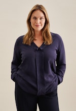 Grande taille V-Neck Slip Over Blouse in Dark Blue |  Seidensticker Onlineshop