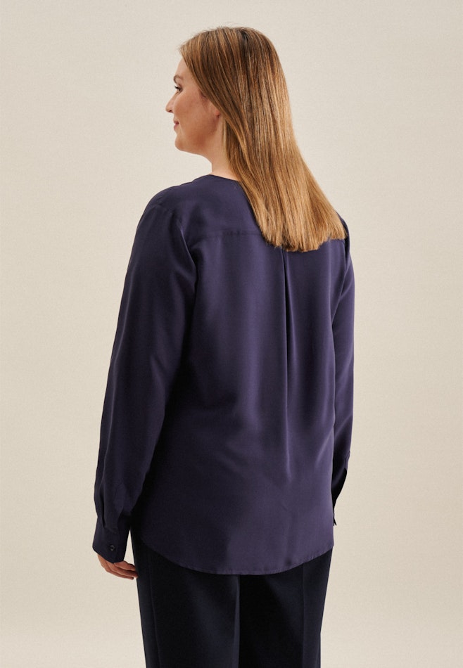 Grande taille V-Neck Slip Over Blouse in Dark Blue | Seidensticker Onlineshop