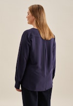 Grande taille V-Neck Slip Over Blouse in Dark Blue |  Seidensticker Onlineshop