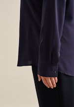 Grande taille V-Neck Slip Over Blouse in Dark Blue |  Seidensticker Onlineshop