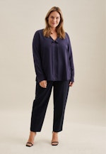 Grande taille V-Neck Slip Over Blouse in Dark Blue |  Seidensticker Onlineshop