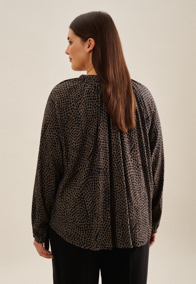 Grande taille Ronde Hals Shirtblouse in Bruin |  Seidensticker Onlineshop