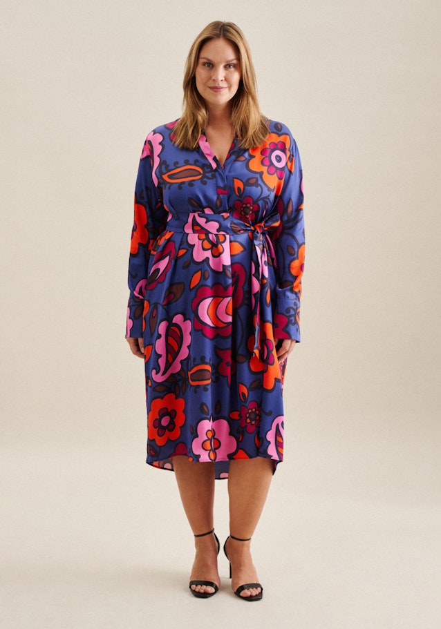 Grande taille Collar Dress in Medium Blue | Seidensticker Onlineshop