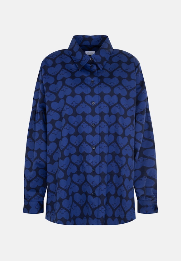 Grande taille Collar Shirt Blouse in Dark Blue |  Seidensticker Onlineshop