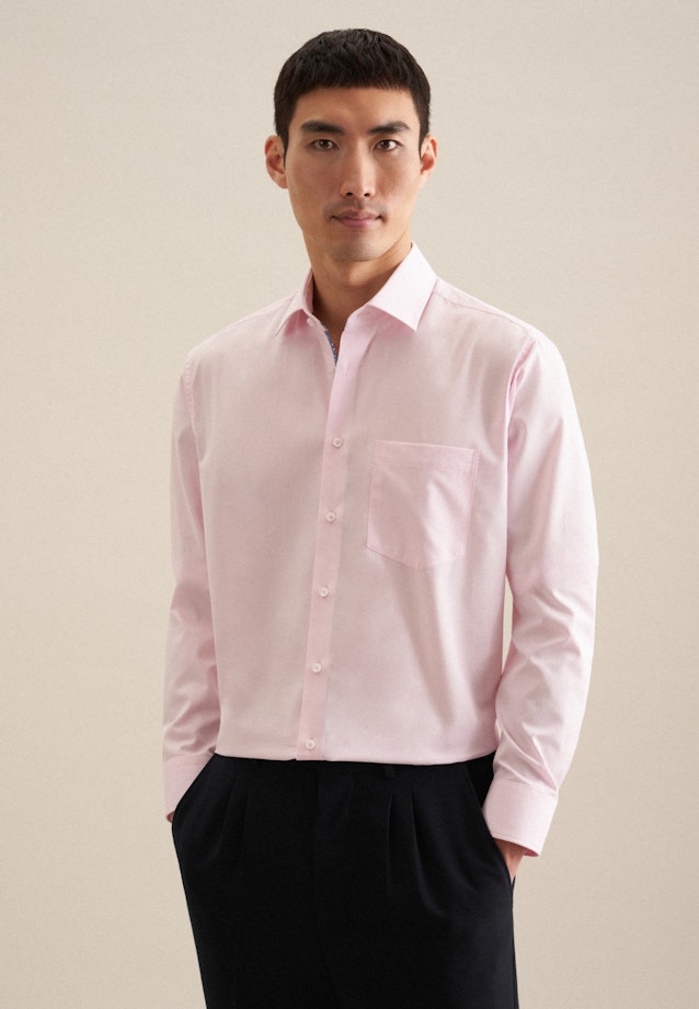 Non-iron Structure Business Shirt in Regular with Kent-Collar in Pink | Seidensticker Onlineshop