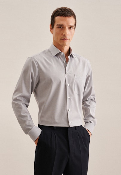 Regular Business shirt Uni in Grey |  Seidensticker Onlineshop