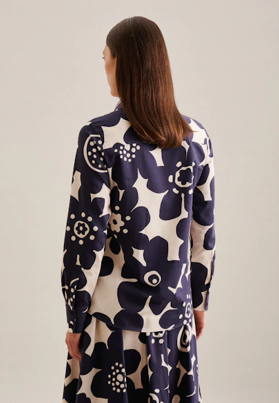 Regular Hemdbluse Floral in Dunkelblau |  Seidensticker Onlineshop
