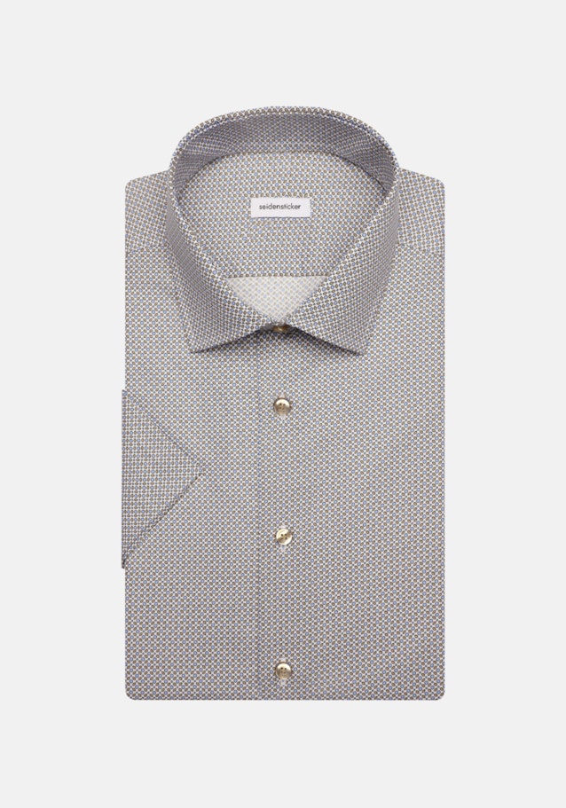 Twill Short sleeve Business Shirt in Comfort with Kent-Collar in Brown |  Seidensticker Onlineshop